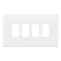 Selectric SGRID360-170 GRID360 Smooth White Moulded 4 Aperture Modular Front Plate