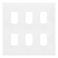 Selectric SGRID360-171 GRID360 Smooth White Moulded 6 Aperture Modular Front Plate