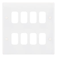 Selectric SGRID360-172 GRID360 Smooth White Moulded 8 Aperture Modular Front Plate