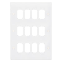 Selectric SGRID360-173 GRID360 Smooth White Moulded 12 Aperture Modular Front Plate