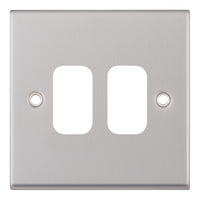 Selectric SGRID360-182 GRID360 7M-PRO 2 Aperture Modular Front Plate - Satin Chrome
