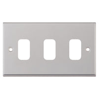 Selectric SGRID360-183 GRID360 7M-PRO 3 Aperture Modular Front Plate - Satin Chrome