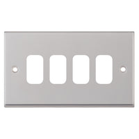 Selectric SGRID360-184 GRID360 7M-PRO 4 Aperture Modular Front Plate - Satin Chrome