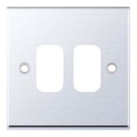 Selectric SGRID360-189 GRID360 7M-PRO 2 Aperture Modular Front Plate - Polished Chrome