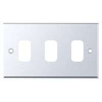 Selectric SGRID360-190 GRID360 7M-PRO 3 Aperture Modular Front Plate - Polished Chrome