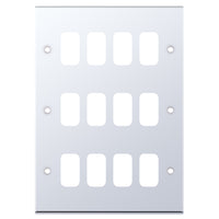 Selectric SGRID360-194 GRID360 7M-PRO 12 Aperture Modular Front Plate - Polished Chrome