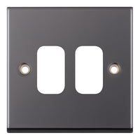 Selectric SGRID360-196 GRID360 7M-PRO 2 Aperture Modular Front Plate - Black Nickel