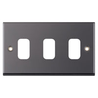 Selectric SGRID360-197 GRID360 7M-PRO 3 Aperture Modular Front Plate - Black Nickel