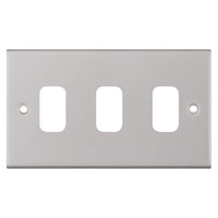 Selectric SGRID360-211 GRID360 5M 3 Aperture Modular Front Plate - Satin Chrome
