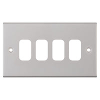 Selectric SGRID360-212 GRID360 5M 4 Aperture Modular Front Plate - Satin Chrome