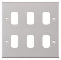 Selectric SGRID360-213 GRID360 5M 6 Aperture Modular Front Plate - Satin Chrome