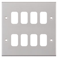 Selectric SGRID360-214 GRID360 5M 8 Aperture Modular Front Plate - Satin Chrome