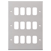 Selectric SGRID360-215 GRID360 5M 12 Aperture Modular Front Plate - Satin Chrome