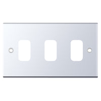 Selectric SGRID360-218 GRID360 5M 3 Aperture Modular Front Plate - Polished Chrome