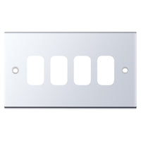 Selectric SGRID360-219 GRID360 5M 4 Aperture Modular Front Plate - Polished Chrome