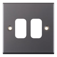 Selectric SGRID360-224 GRID360 5M 2 Aperture Modular Front Plate - Black Nickel