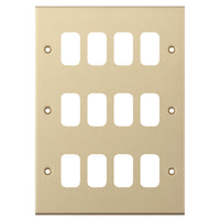 Selectric SGRID360-243 GRID360 5M 12 Aperture Modular Front Plate - Satin Brass