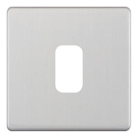 Selectric SGRID360-251 GRID360 5M-PLUS Screwless 1 Aperture Modular Front Plate - Satin Chrome