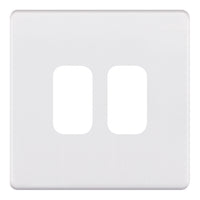 Selectric SGRID360-266 GRID360 5M-PLUS Screwless 2 Aperture Modular Front Plate - Matt White