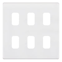 Selectric SGRID360-269 GRID360 5M-PLUS Screwless 6 Aperture Modular Front Plate - Matt White