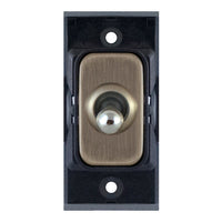 Selectric SGRID360-317 GRID360 10A Intermediate Toggle Switch Module - Antique Brass, Black Insert
