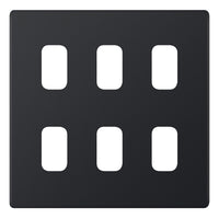Selectric SGRID360-424 GRID360 5M-PLUS Screwless 6 Aperture Modular Front Plate - Matt Black