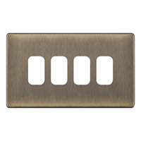 Selectric SGRID360-430 GRID360 5M-PLUS Screwless 4 Aperture Modular Front Plate - Antique Brass