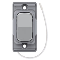 Selectric SGRID360-492 GRID360 Kinetic IP42 Retractive On/Off Switch Module - Satin Chrome, Grey Insert