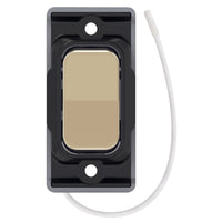 Selectric SGRID360-497 GRID360 Kinetic IP42 Retractive On/Off Switch Module - Satin Brass, Black Insert
