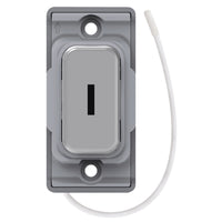 Selectric SGRID360-504 GRID360 Kinetic IP42 Push On/Off Emergency Key Switch Module - Satin Chrome, Grey Insert