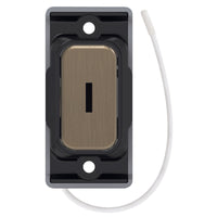 Selectric SGRID360-508 GRID360 Kinetic IP42 Push On/Off Emergency Key Switch Module - Antique Brass, Black Insert