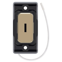 Selectric SGRID360-509 GRID360 Kinetic IP42 Push On/Off Emergency Key Switch Module - Satin Brass, Black Insert
