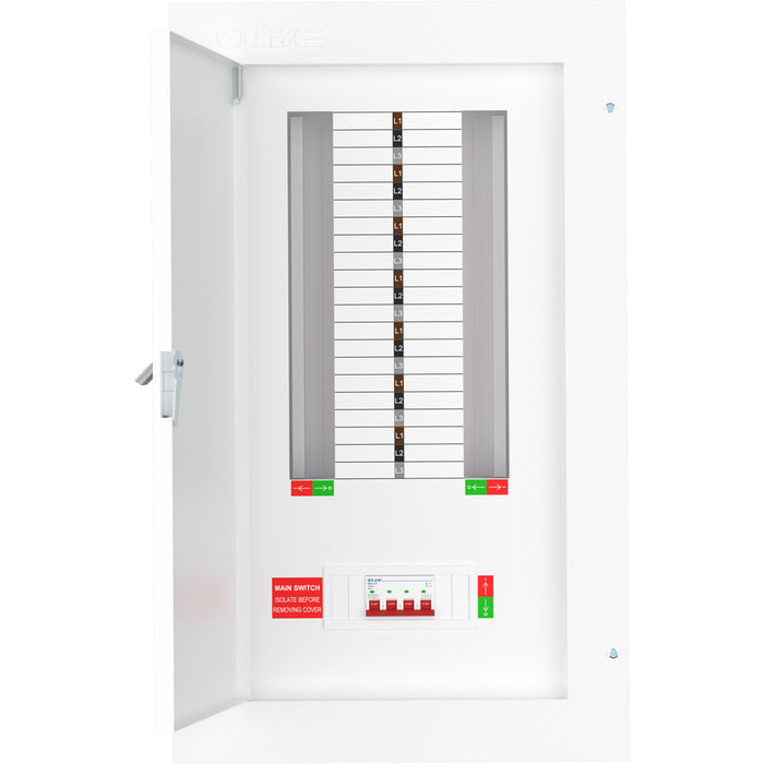 LIVE Electrical TPN14-125 14 Way TP&N Distribution Board with 4 Pole 125A Main Switch Incomer - westbasedirect.com