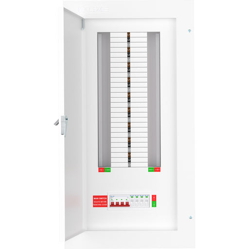 LIVE Electrical TPN18-125S TPN18-125S 18 Way TP&N Distribution Board with 4 Pole 125A Main Switch Incomer & 20/40kA DP SPD - westbasedirect.com