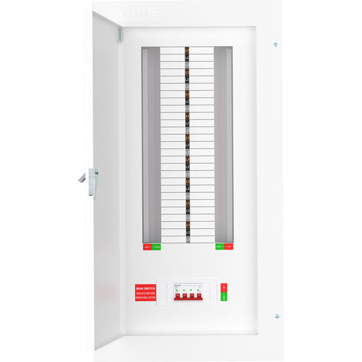 LIVE Electrical TPN18-125 18 Way TP&N Distribution Board with 4 Pole 125A Main Switch Incomer - westbasedirect.com