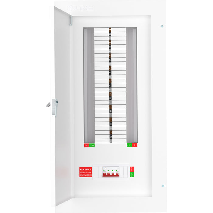 LIVE Electrical TPN18-125 18 Way TP&N Distribution Board with 4 Pole 125A Main Switch Incomer - westbasedirect.com