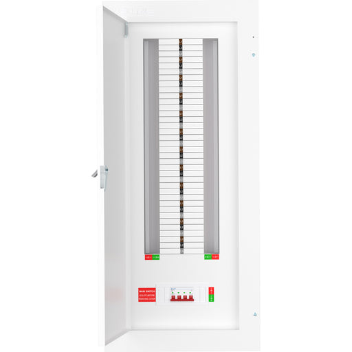 LIVE Electrical TPN24-125 24 Way TP&N Distribution Board with 4 Pole 125A Main Switch Incomer - westbasedirect.com