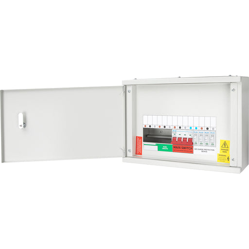 LIVE Electrical TPNH03-100S 3 Way Horizontal TPN Distribution Board c/w 100A 4P Switch Disconnector Incomer & 4P 20kA/40kA T2 SPD - westbasedirect.com