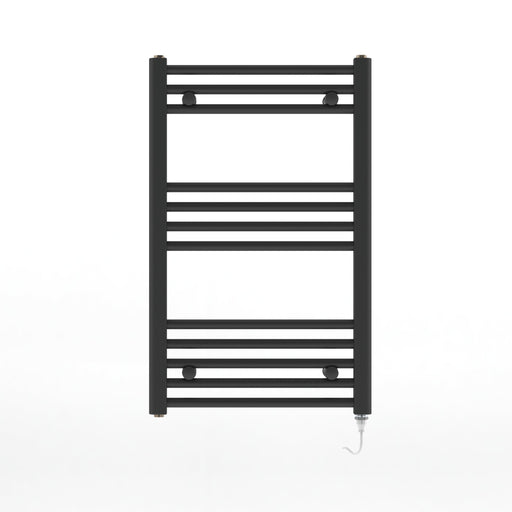 ATC TRB800-500-ELE300-12 Pacific Heated Towel Radiator, Matt Black 300W 0.3kW, 800 x 500, Fixed Element, 12 Rail - westbasedirect.com