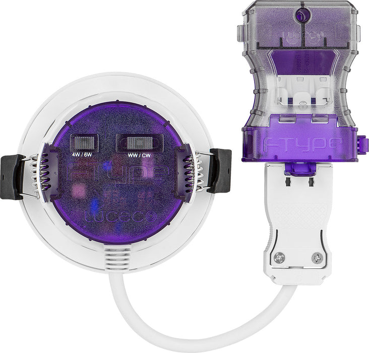 Luceco UTA6WD2W FType Ultra 4W/6W 690lm Power Change & CCT Change 3000K/4000K Dim2Warm IP20 White - Adjustable - westbasedirect.com