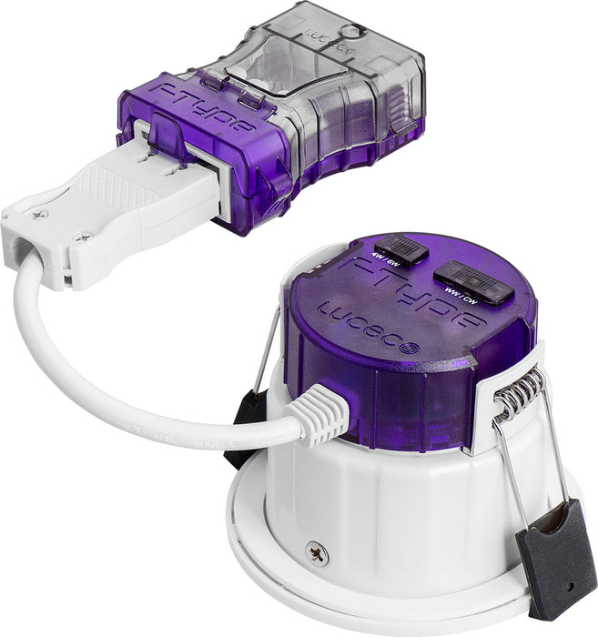 Luceco UTA6WD2W FType Ultra 4W/6W 690lm Power Change & CCT Change 3000K/4000K Dim2Warm IP20 White - Adjustable - westbasedirect.com