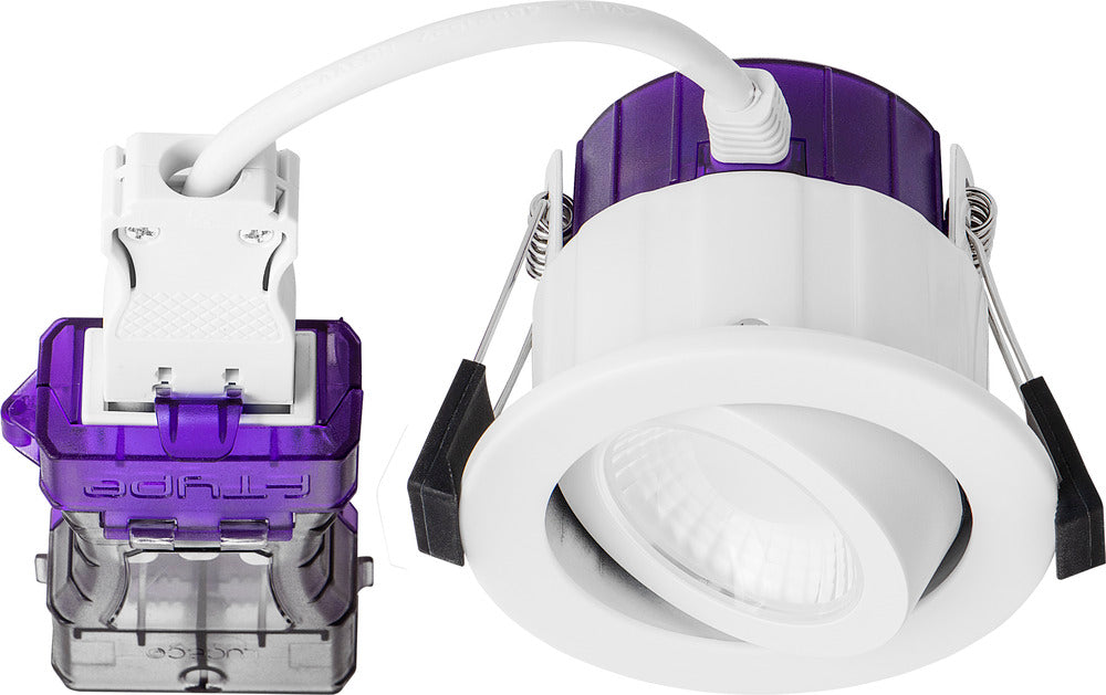 Luceco UTA6WD2W FType Ultra 4W/6W 690lm Power Change & CCT Change 3000K/4000K Dim2Warm IP20 White - Adjustable - westbasedirect.com