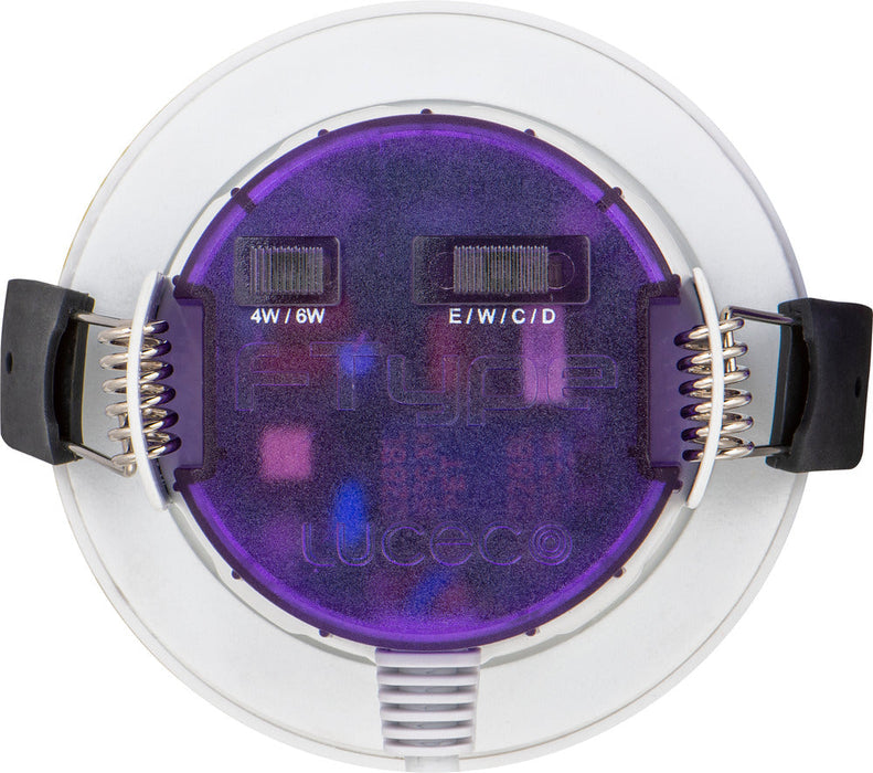 Luceco UTF6WCCT/10 FType Ultra 4W/6W 750lm Power Change & 4 Colour CCT 2700K/3000K/4000K/6000K Dimmable IP65 White - Flat (10 Pack) - westbasedirect.com