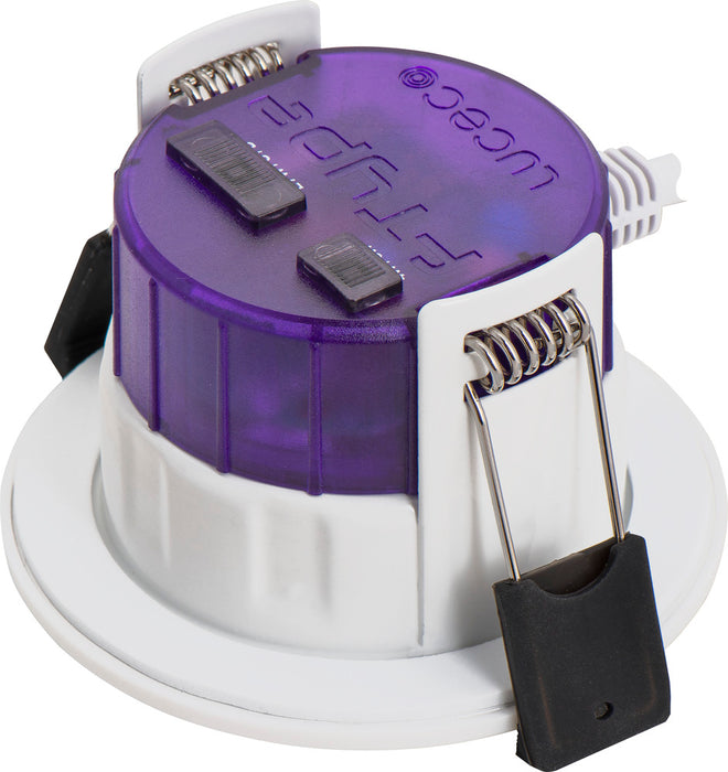 Luceco UTF6WCCT FType Ultra 4W/6W 750lm Power Change & 4 Colour CCT 2700K/3000K/4000K/6000K Dimmable IP65 White - Flat - westbasedirect.com