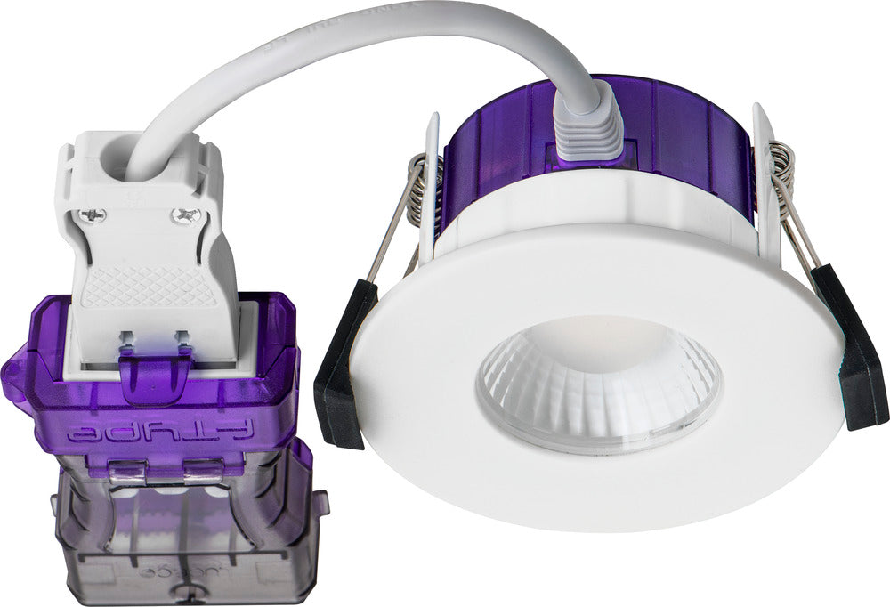 Luceco UTF6WCCT FType Ultra 4W/6W 750lm Power Change & 4 Colour CCT 2700K/3000K/4000K/6000K Dimmable IP65 White - Flat - westbasedirect.com