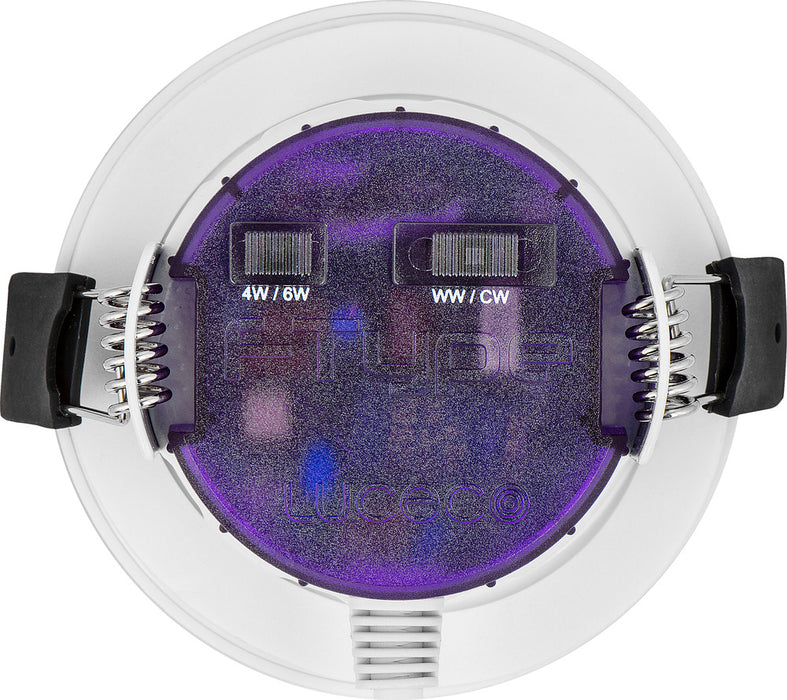 Luceco UTF6WD2W FType Ultra 4W/6W 690lm Power Change & CCT Change 3000K/4000K Dim2Warm Dimmable IP65 White - Flat - westbasedirect.com