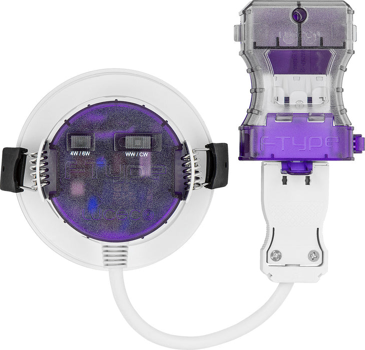 Luceco UTF6WD2W FType Ultra 4W/6W 690lm Power Change & CCT Change 3000K/4000K Dim2Warm Dimmable IP65 White - Flat - westbasedirect.com