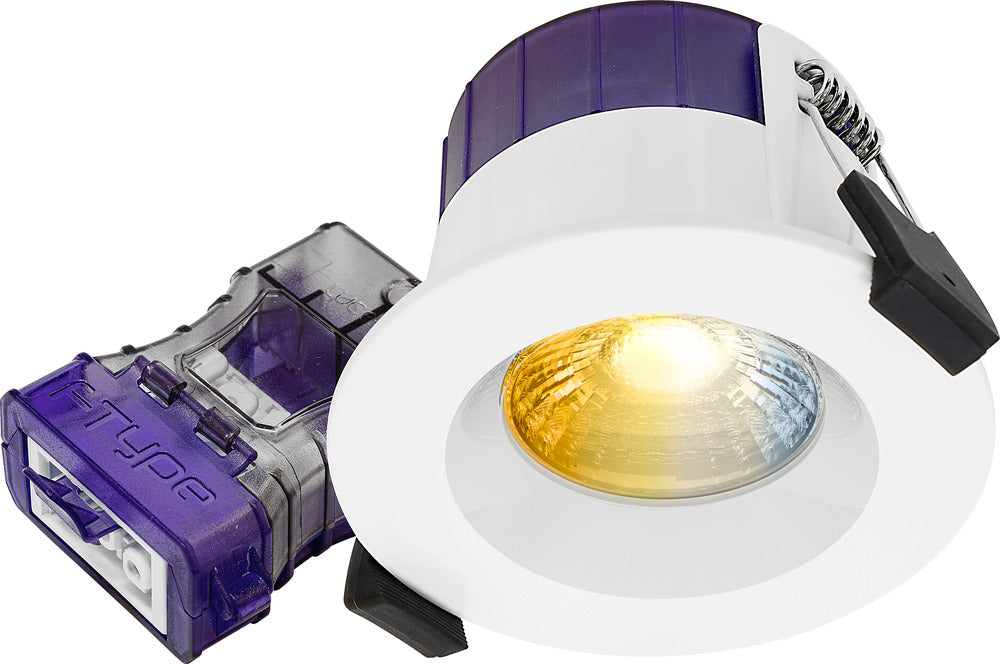 Luceco UTR6WCCT FType Ultra 4W/6W 750lm Power Change & 4 Colour CCT 2700K/3000K/4000K/6000K Dimmable IP65 White - Regressed - westbasedirect.com