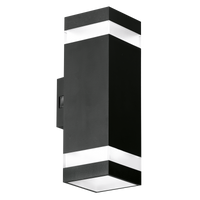 Enlite WL13/CS 230V 10W LED IP65 Wall Light Square Halo Trim Up & Down Black 3000K/4000K/6500K