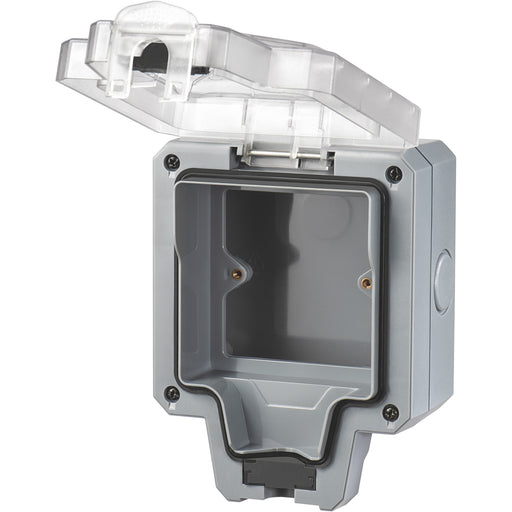 LIVE Electrical WP1G13A-B Weatherproof IP66 13A 1 Gang Empty Enclosure - westbasedirect.com